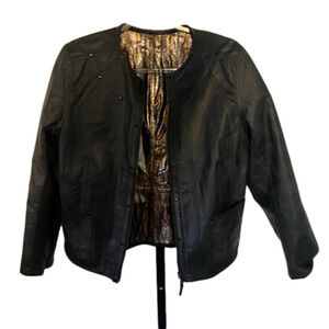 Chicos Reversible Leather Jacket Size Medium